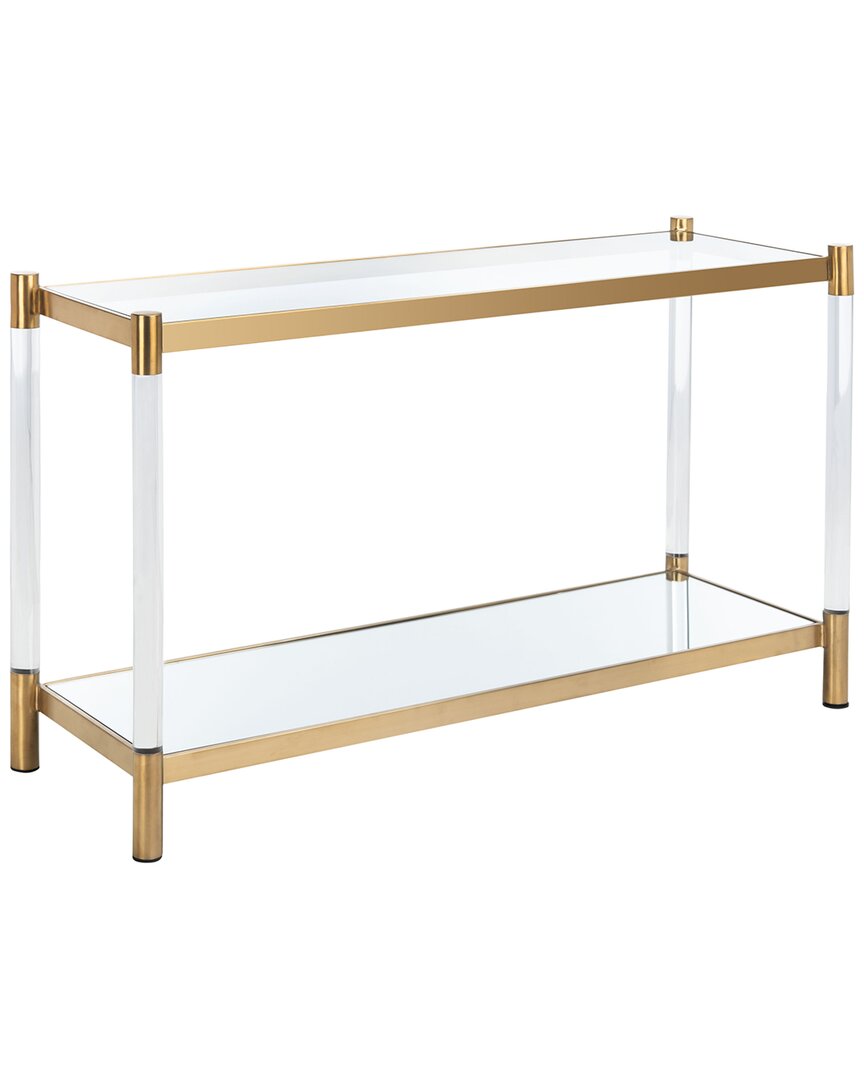 Safavieh Couture Shayla Acrylic Console Table In Brass