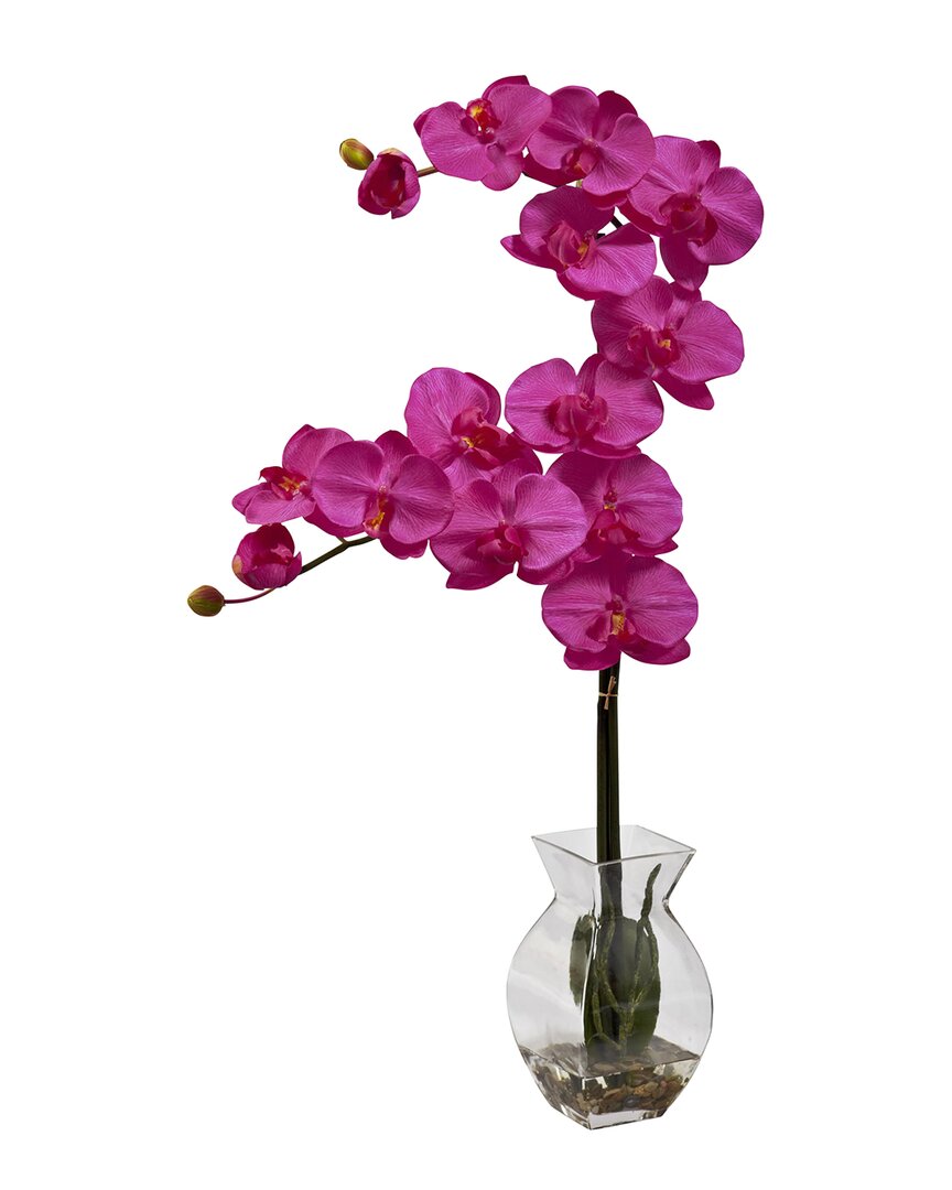Nearly Natural Set Of 3 Phalaenopsis Orchids Artificial Arrangement In Vase
