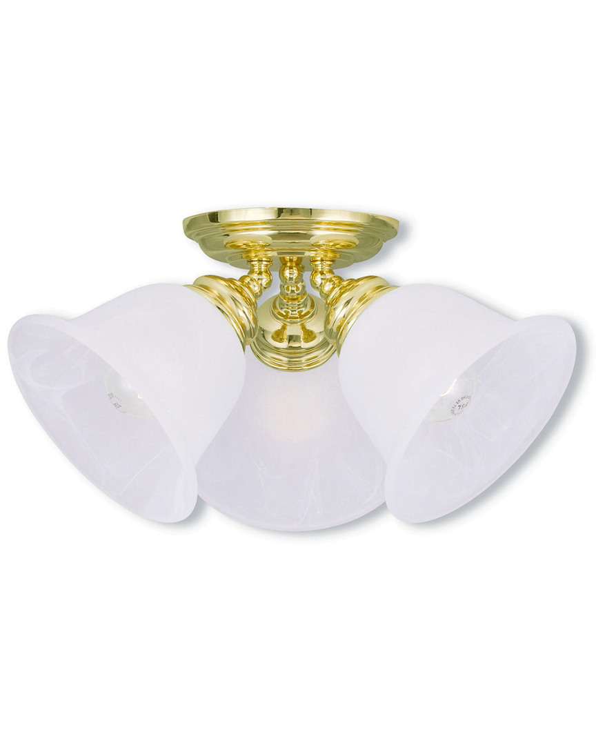 Livex Lighting Livex Essex 3-light Polished Brass Ceiling Mount