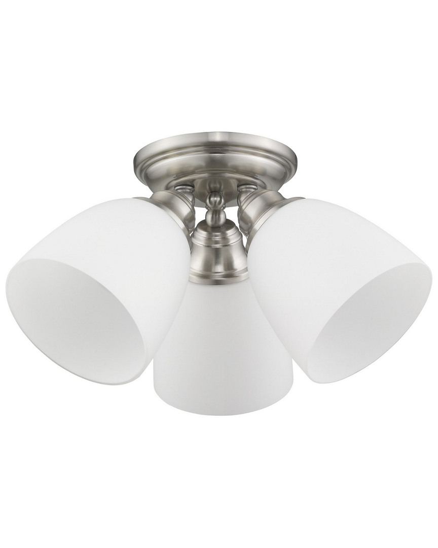 Livex Lighting Livex Somerville 3-light Brushed Nickel Ceiling Mount