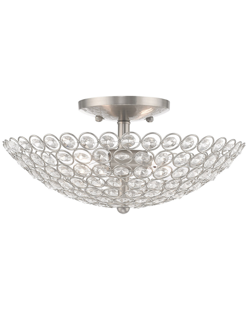 Livex Lighting Livex Cassandra 2 Lt Brushed Nickel Ceiling Mount