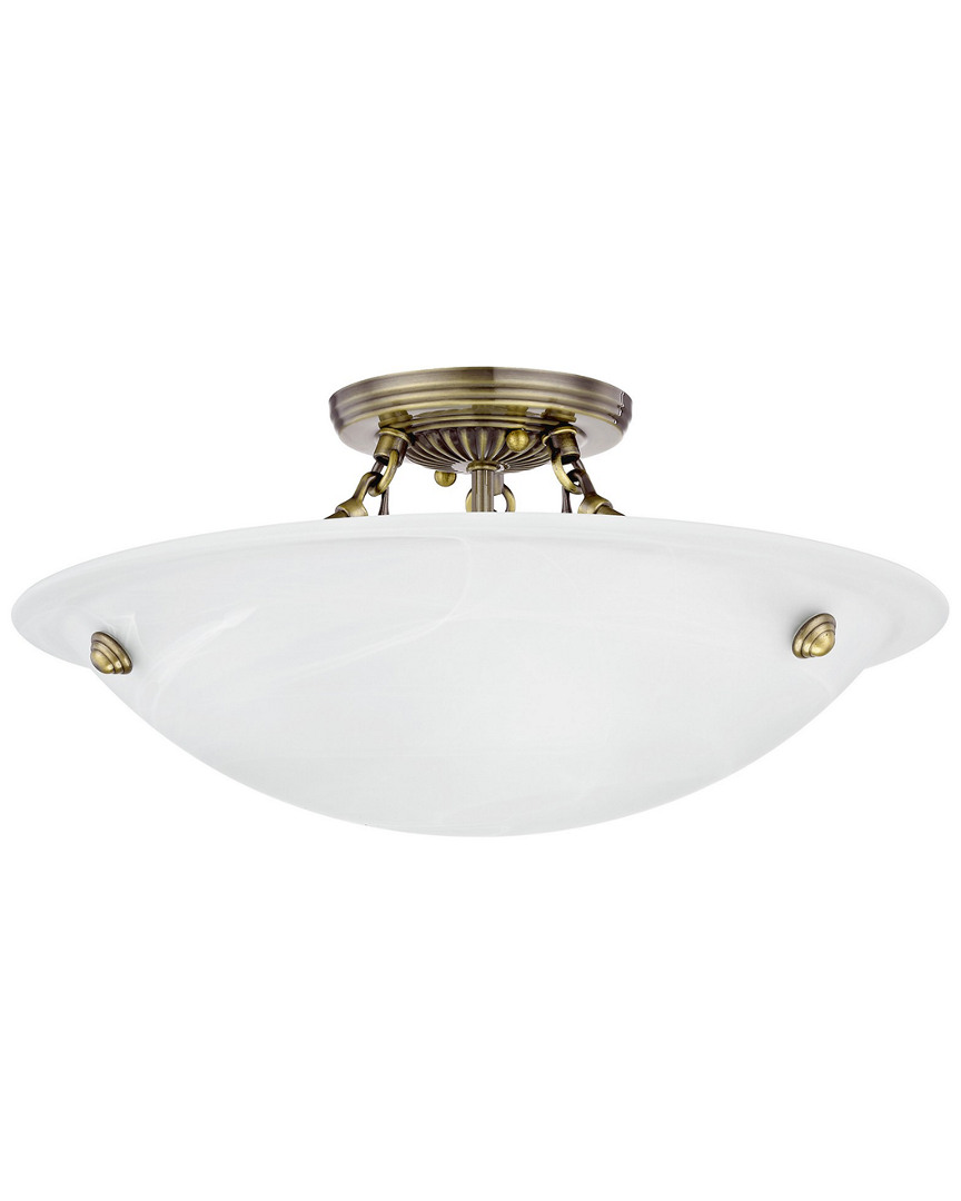 Livex Lighting Livex Oasis 3-light Antique Brass Ceiling Mount