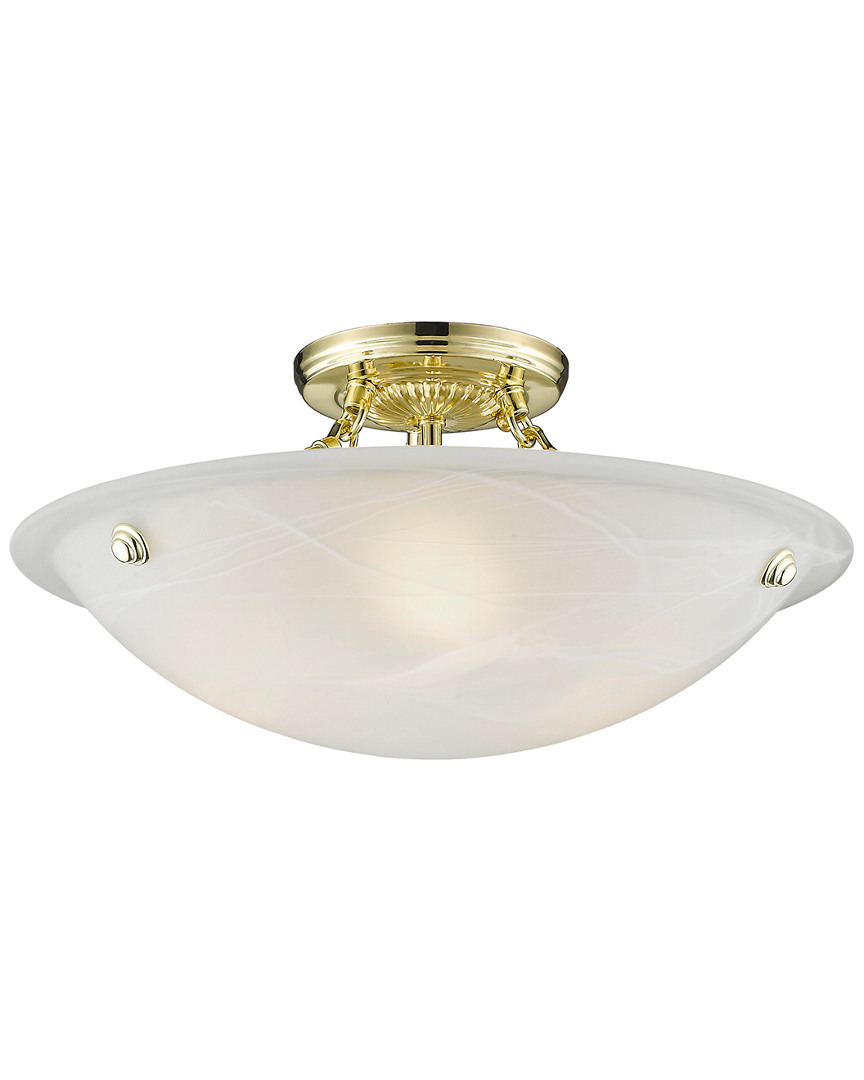 Livex Lighting Livex Oasis 3-light Polished Brass Ceiling Mount