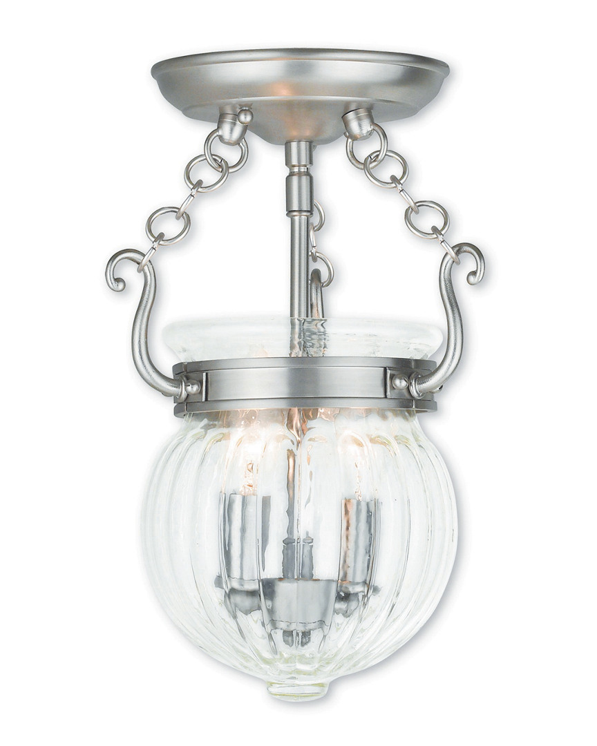 Livex Lighting Discontinued Livex Everett 2-light Brushed Nickel Ceiling Mount