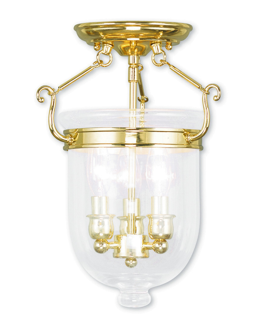Livex Lighting Livex Jefferson 3-light Polished Brass Ceiling Mount