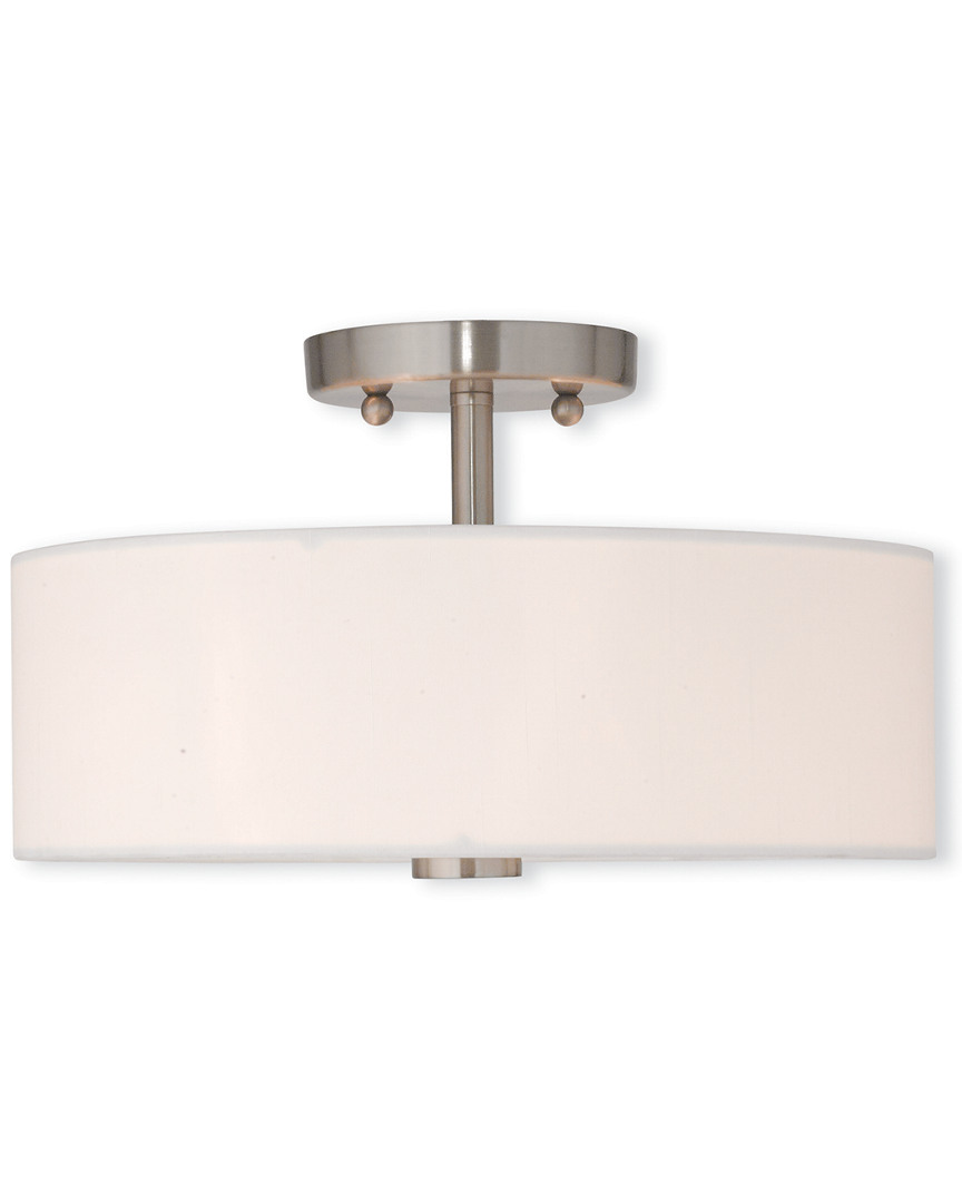 Livex Lighting Livex Meridian 2-light Brushed Nickel Ceiling Mount