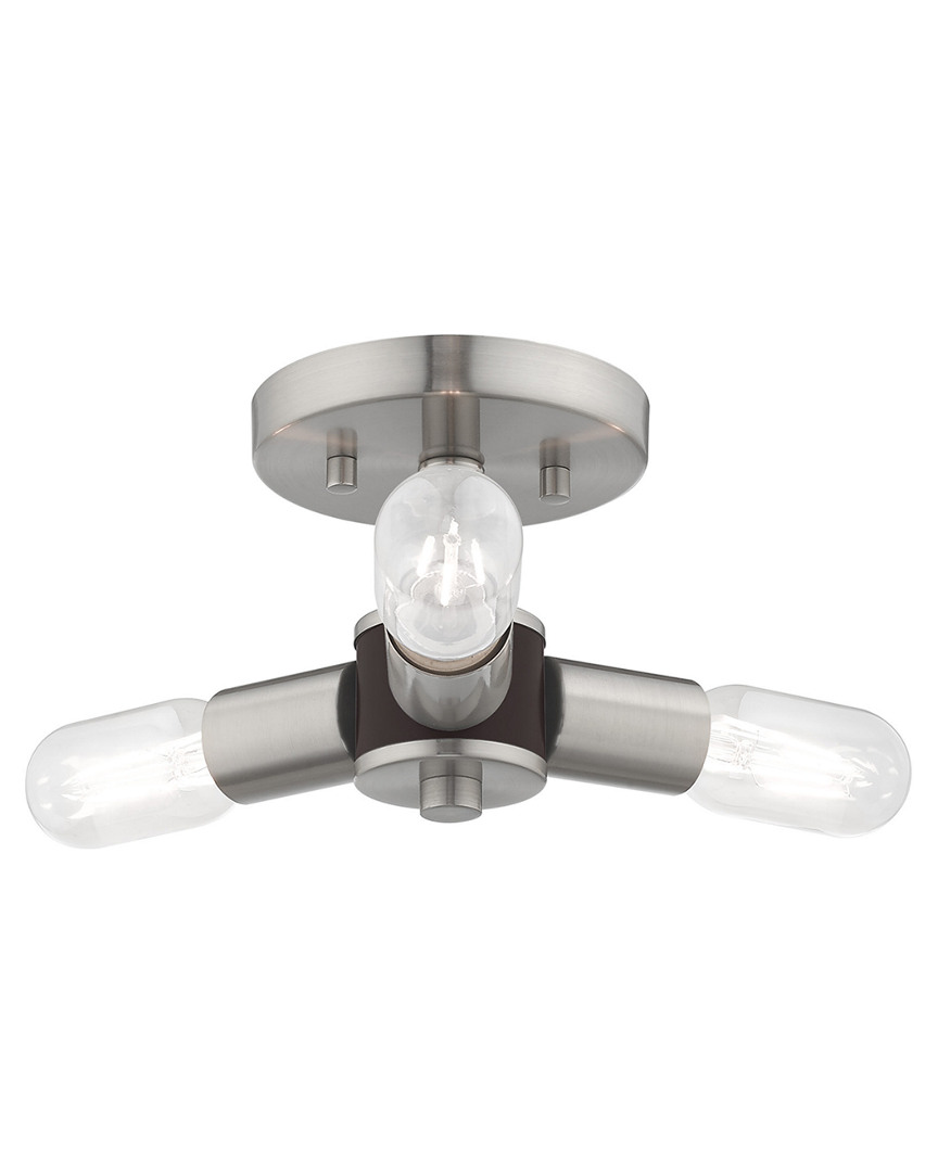 Livex Lighting Livex Copenhagen 3 Light Brushed Nickel Ceiling Mount