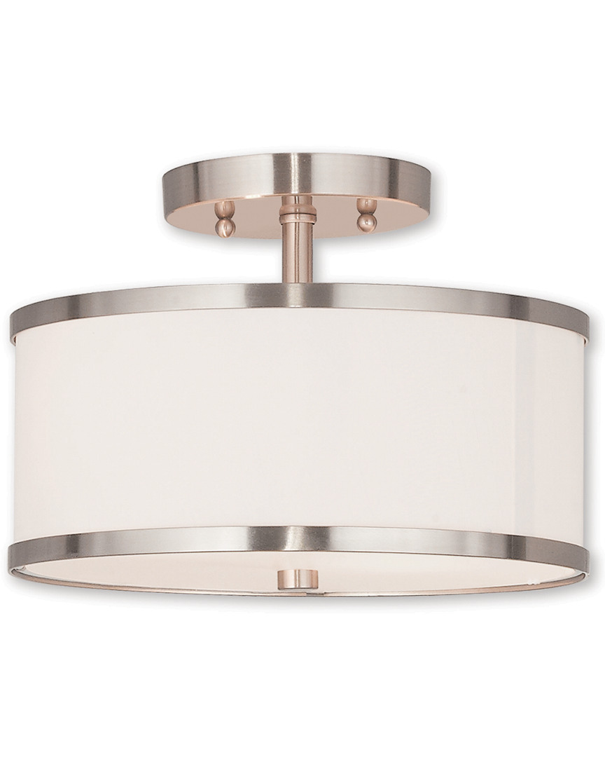 Livex Lighting Livex Park Ridge 2-light Brushed Nickel Ceiling Mount