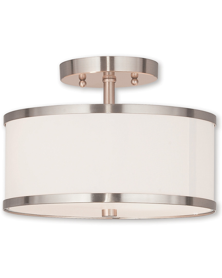 Livex Lighting Livex Park Ridge 2-light Brushed Nickel Ceiling Mount