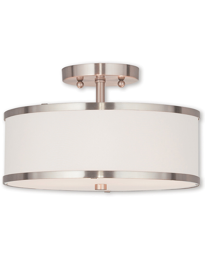 Livex Lighting Livex Park Ridge 2-light Brushed Nickel Ceiling Mount