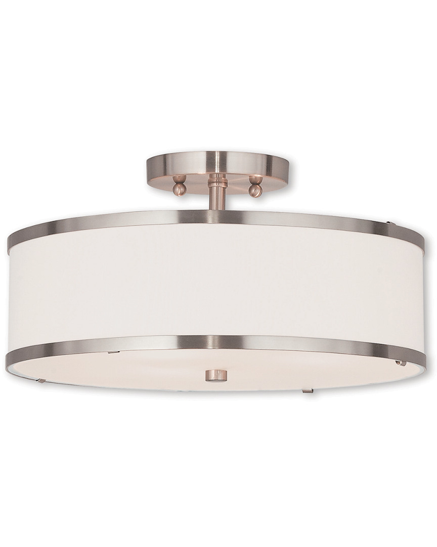 Livex Lighting Livex Park Ridge 3-light Brushed Nickel Ceiling Mount