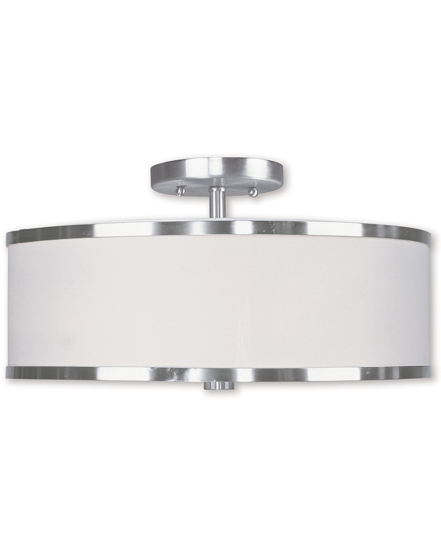 Livex Lighting Livex Park Ridge 3-light Brushed Nickel Ceiling Mount