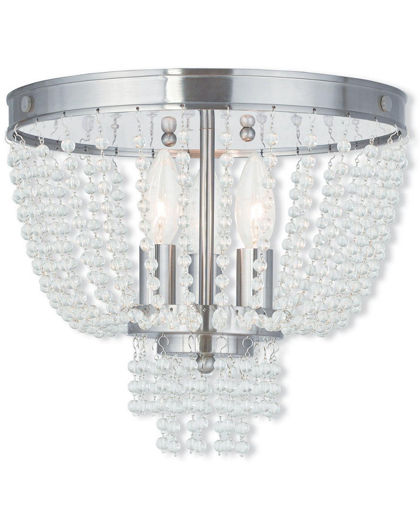 Livex Lighting Livex Valentina 3-light Brushed Nickel Ceiling Mount