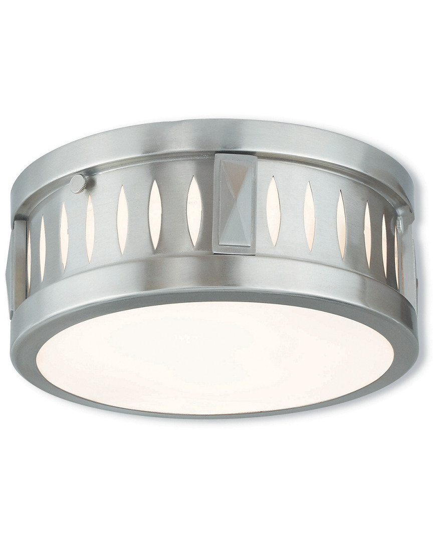 Livex Lighting Discontinued Livex Vista 2-light Brushed Nickel Ceiling Mount