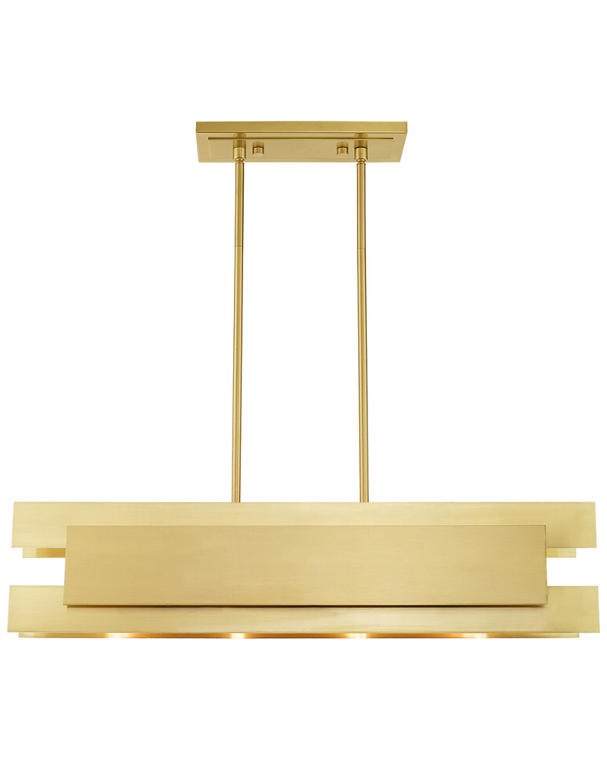 Livex Lighting Livex Varick 4 Light Satin Brass Linear Chandelier