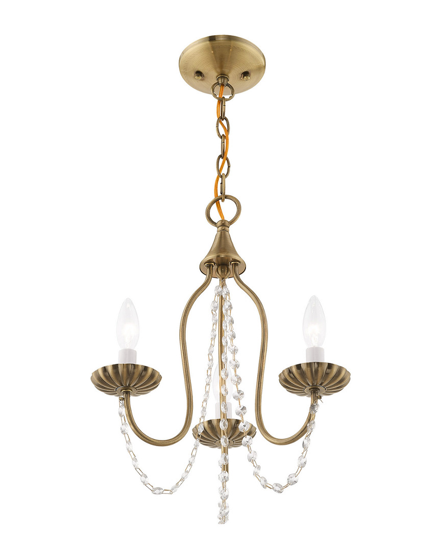 Livex Lighting Livex Alessia 3 Light Antique Brass Mini Chandelier