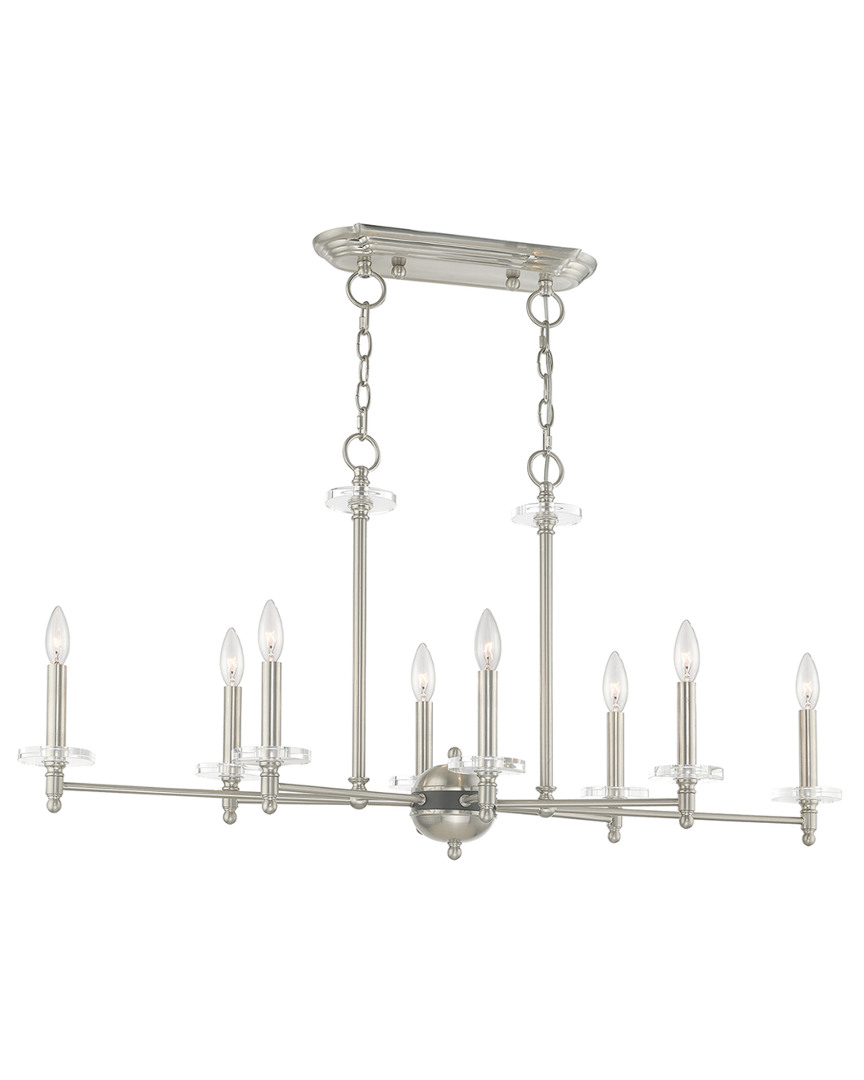 Livex Lighting Livex Bancroft 8 Light Brushed Nickel Linear Chandelier