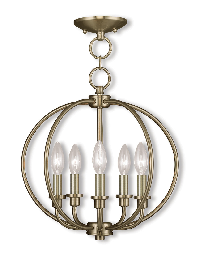 Livex Lighting Livex Milania 5-light Ab Chain Lantern/ceiling Mount