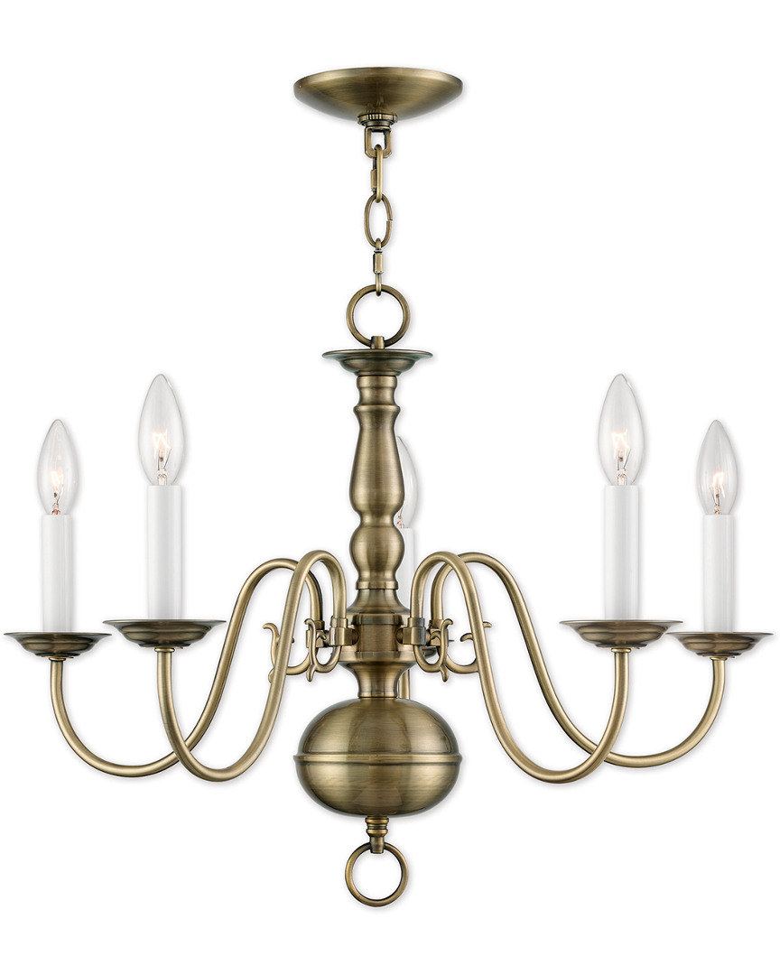 Livex Lighting Livex Williamsburgh 5 Light Ab Chandelier