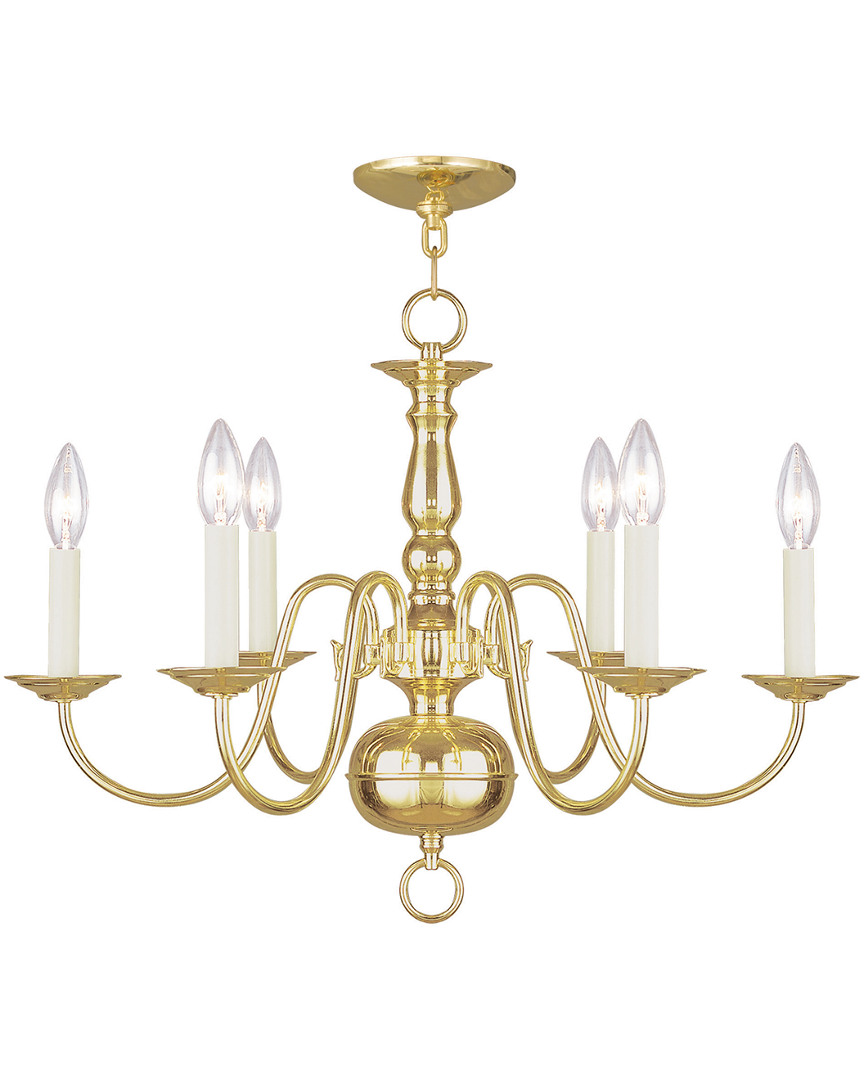 Livex Lighting Livex Williamsburgh 6-light Polished Brass Chandelier
