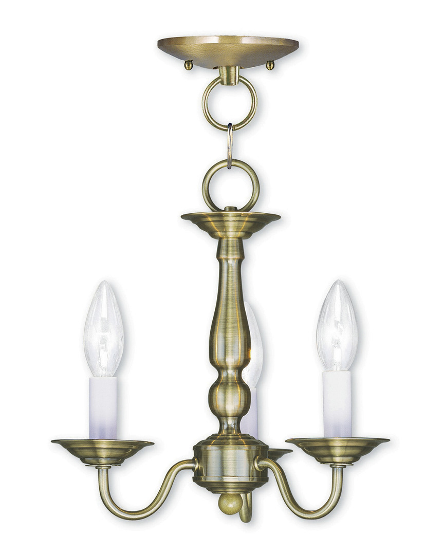 Livex Lighting Livex Williamsburgh 3-light Ab Chain Hang/ceiling Mount