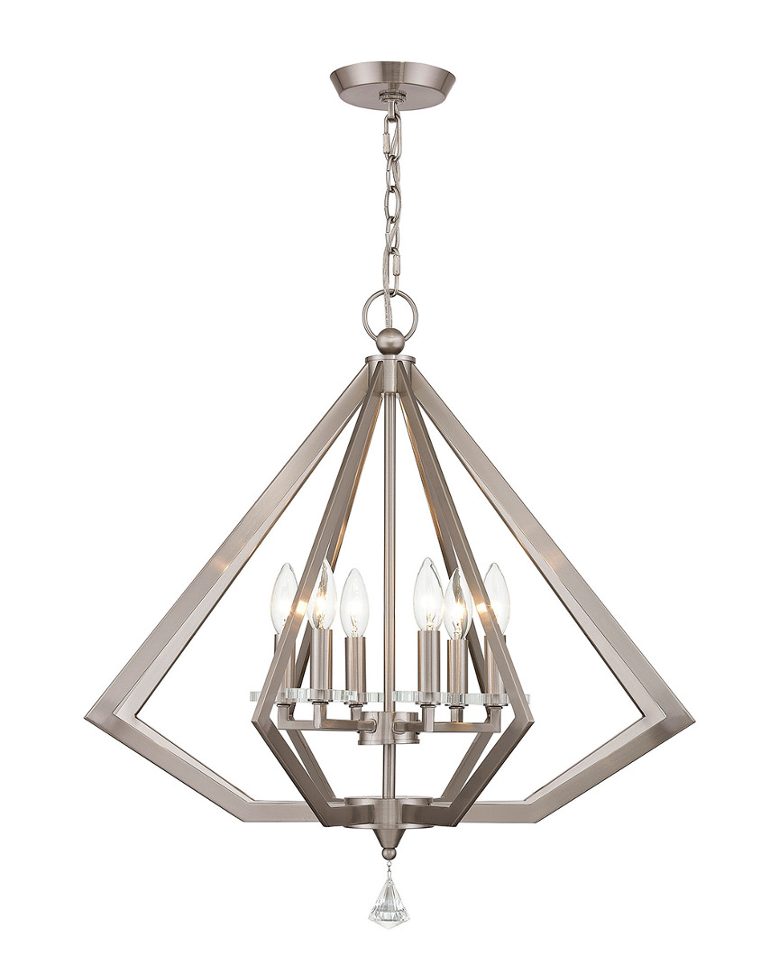 Livex Lighting Livex Diamond 6-light Brushed Nickel Chandelier