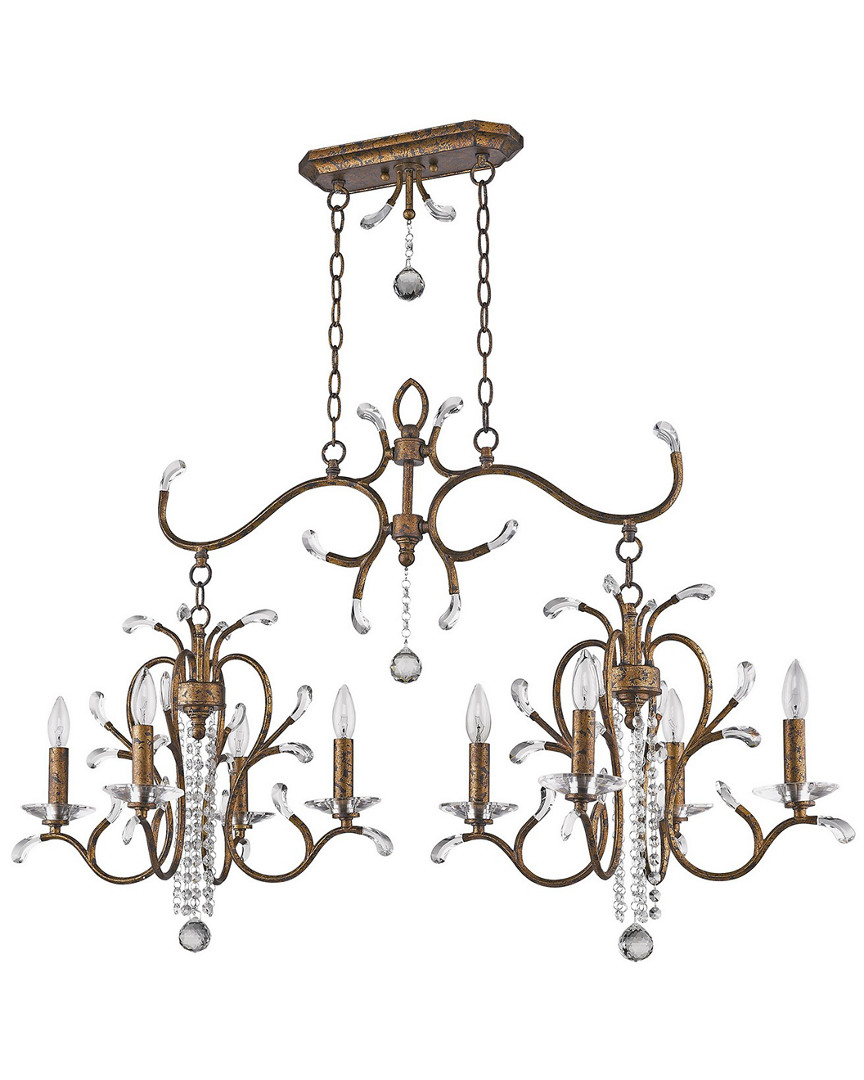 Livex Lighting Discontinued Livex Serafina 4-light + 4-light Vbr Linear Chandelier