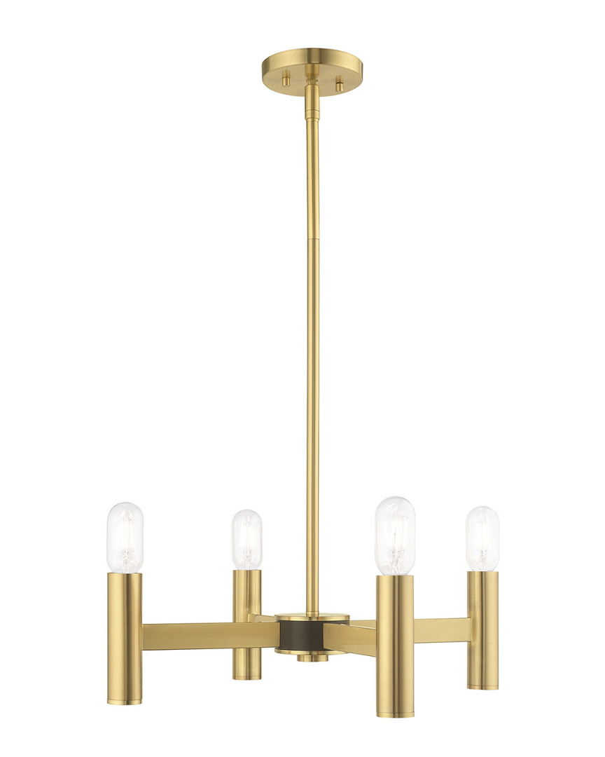Livex Lighting Livex Copenhagen 4 Lt Satin Brass Mini Chandelier