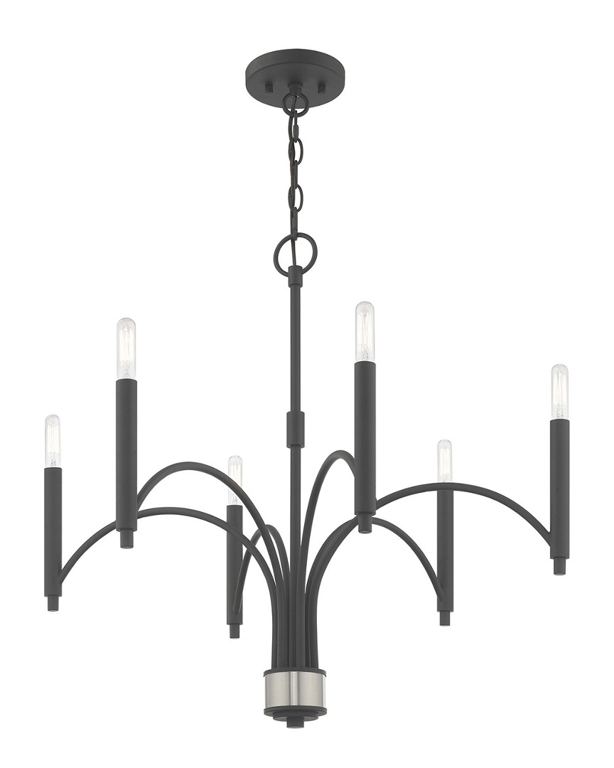 Livex Lighting Livex Wisteria 6 Lt Scandinavian Gray Chandelier