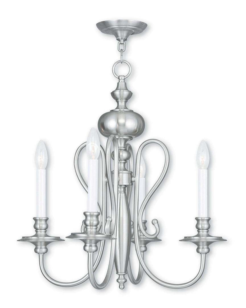 Livex Lighting Discontinued Livex Caldwell 4-light Brushed Nickel Chandelier