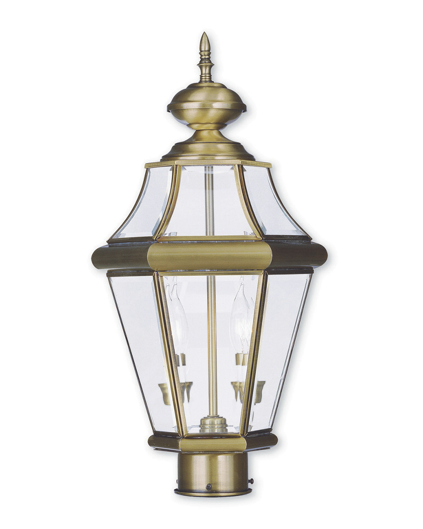 Livex Lighting Livex Georgetown 2-light Ab Outdoor Post Lantern