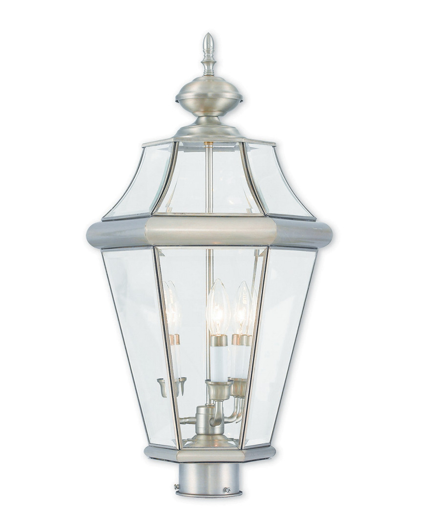 Livex Lighting Livex Georgetown 3-light Bn Outdoor Post Lantern