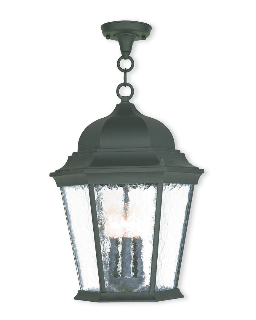 Livex Lighting Livex Hamilton 3-light Textured Black Chain Lantern