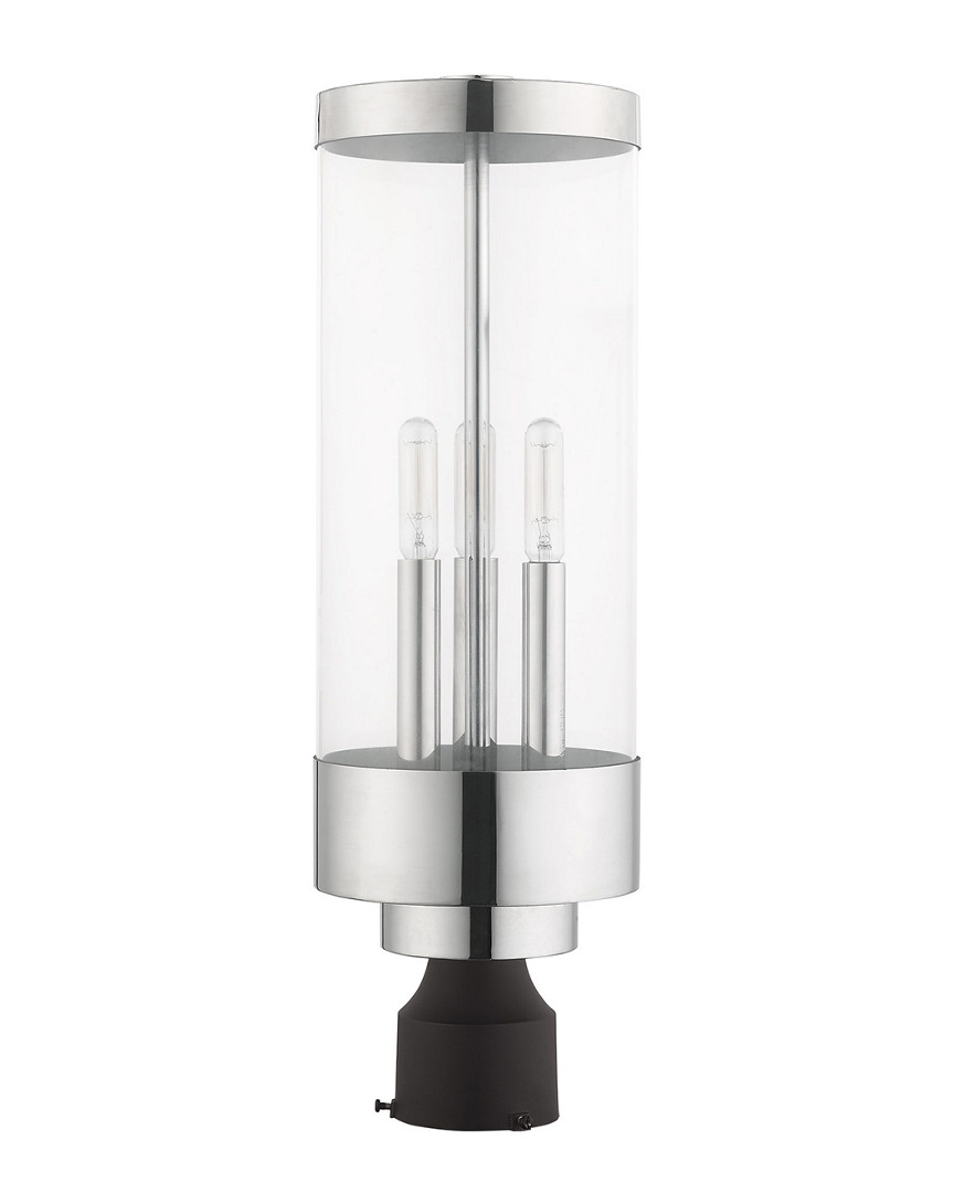 Livex Lighting Livex Hillcrest 3 Light Polished Chrome Outdoor Post Top Lantern