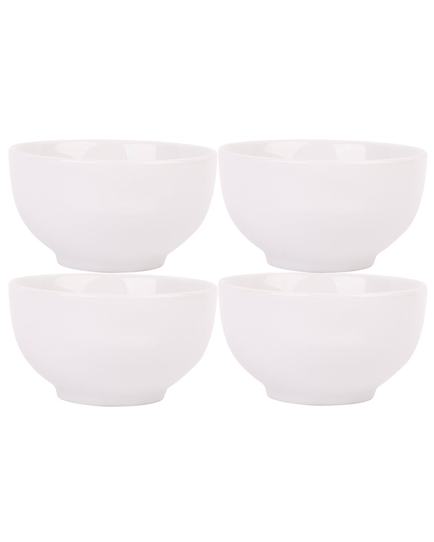 Home Essentials Set Of 4 4.5in Round All Purpose Bowls In White