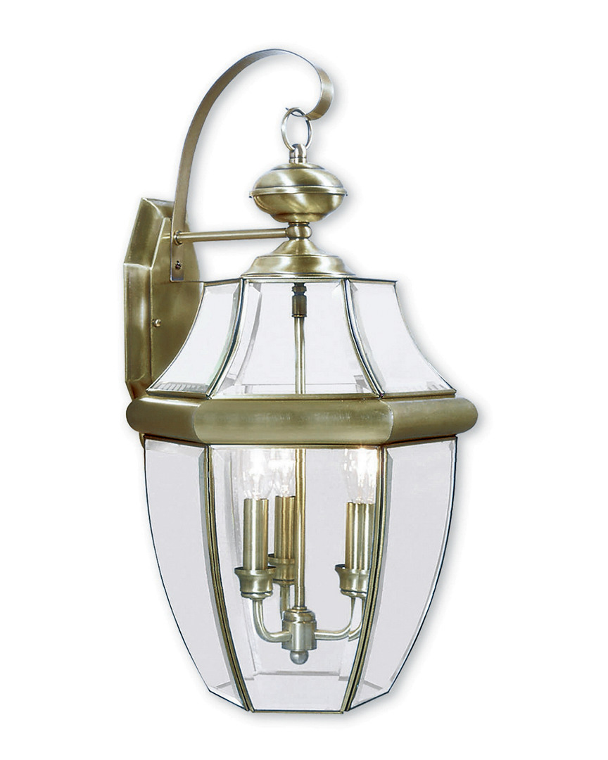 Livex Lighting Livex Monterey 3-light Ab Outdoor Wall Lantern
