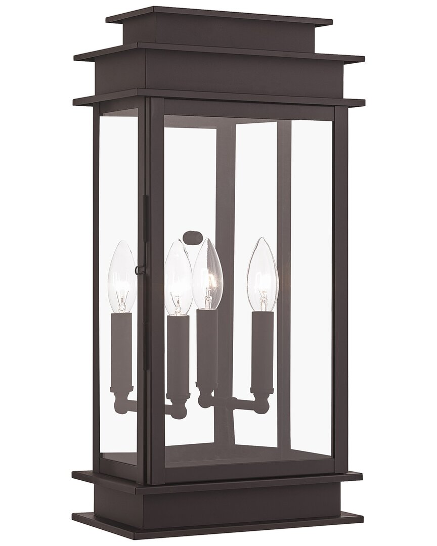 Livex Lighting Livex Princeton 2-light Bronze Outdoor Wall Lantern In Brown