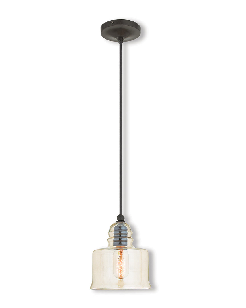 Livex Lighting Livex Art Glass 1-light English Bronze Mini Pendant