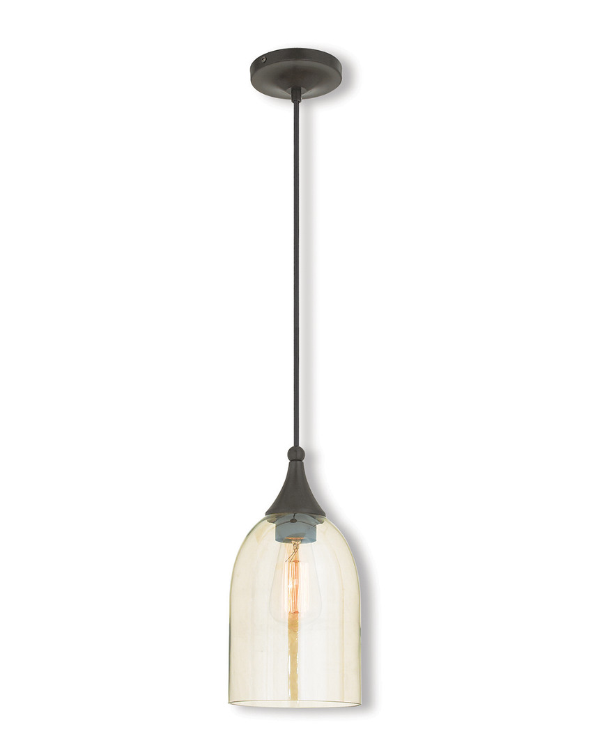 Livex Lighting Livex Art Glass 1-light English Bronze Mini Pendant