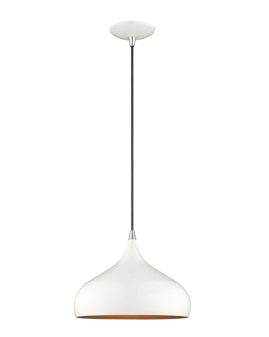 Livex Lighting Livex Metal Shade 1 Lt Shiny White Mini Pendant