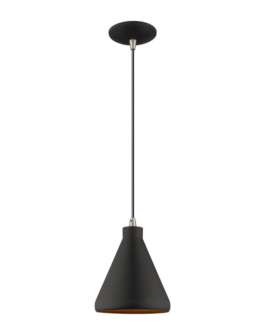 Livex Lighting Livex Metal Shade 1 Lt Black Mini Pendant