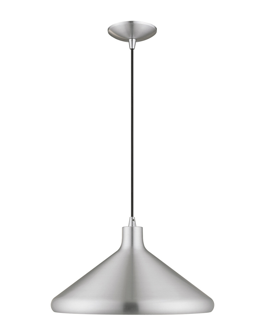 Livex Lighting Livex Metal Shade 1 Lt Brushed Aluminum Mini Pendant