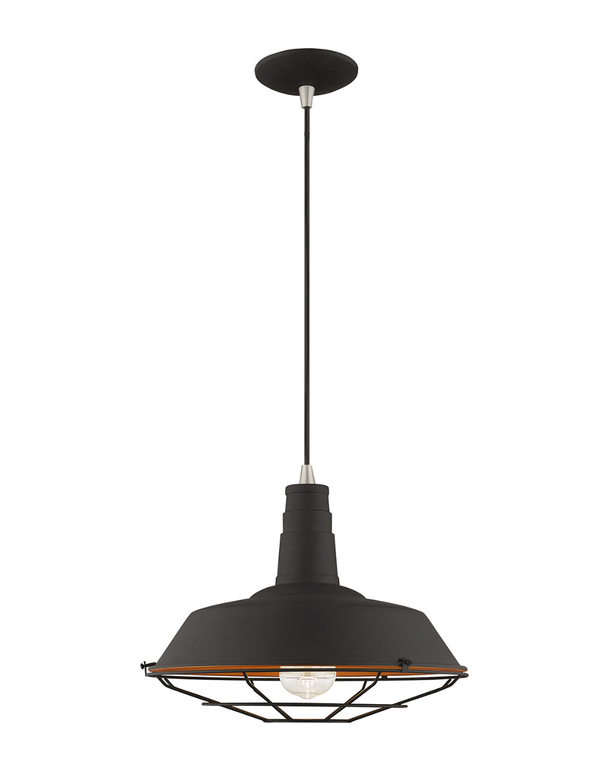 Livex Lighting Livex Metal Shade 1 Lt Black Mini Pendant