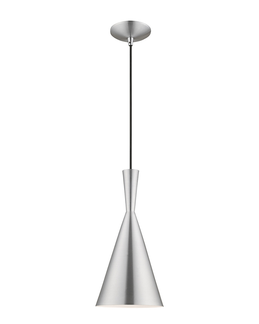 Livex Lighting Livex Metal Shade 1 Lt Brushed Aluminum Mini Pendant