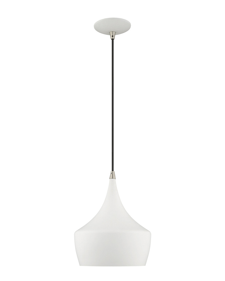 Livex Lighting Livex Metal Shade 1 Lt White Mini Pendant