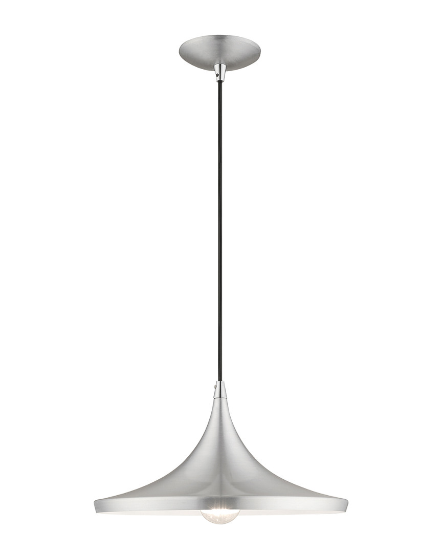 Livex Lighting Livex Metal Shade 1 Lt Brushed Aluminum Mini Pendant