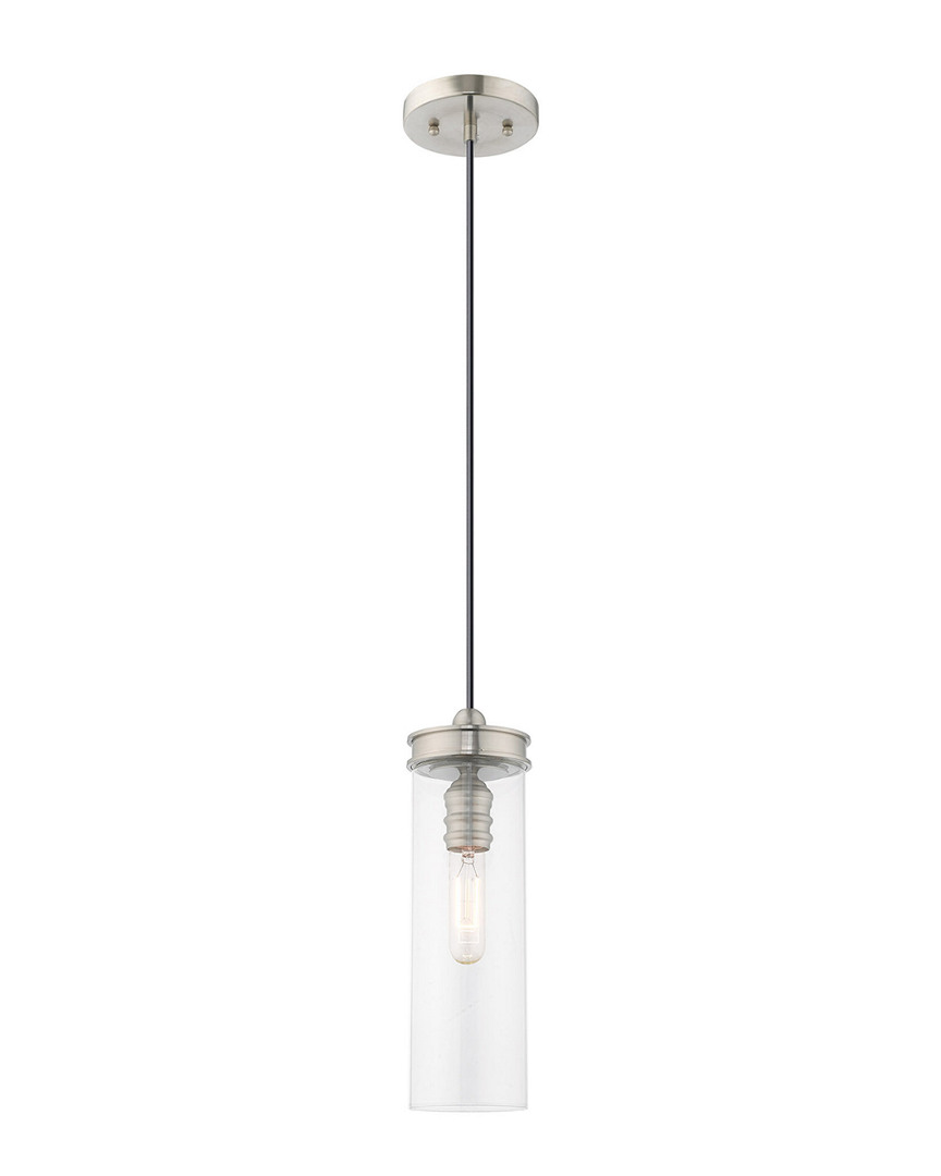 Livex Lighting Livex Art Glass 1 Lt Brushed Nickel Mini Pendant