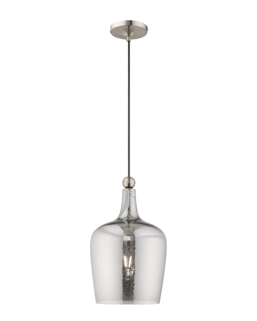 Livex Lighting Livex Art Glass Brushed Nickel Mini Pendant