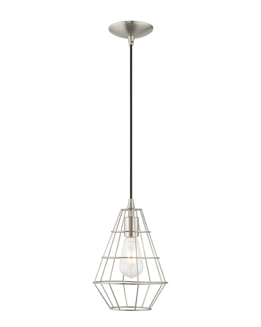 Livex Lighting Livex Geometric Shade 1 Lt Brushed Nickel Mini Pendant