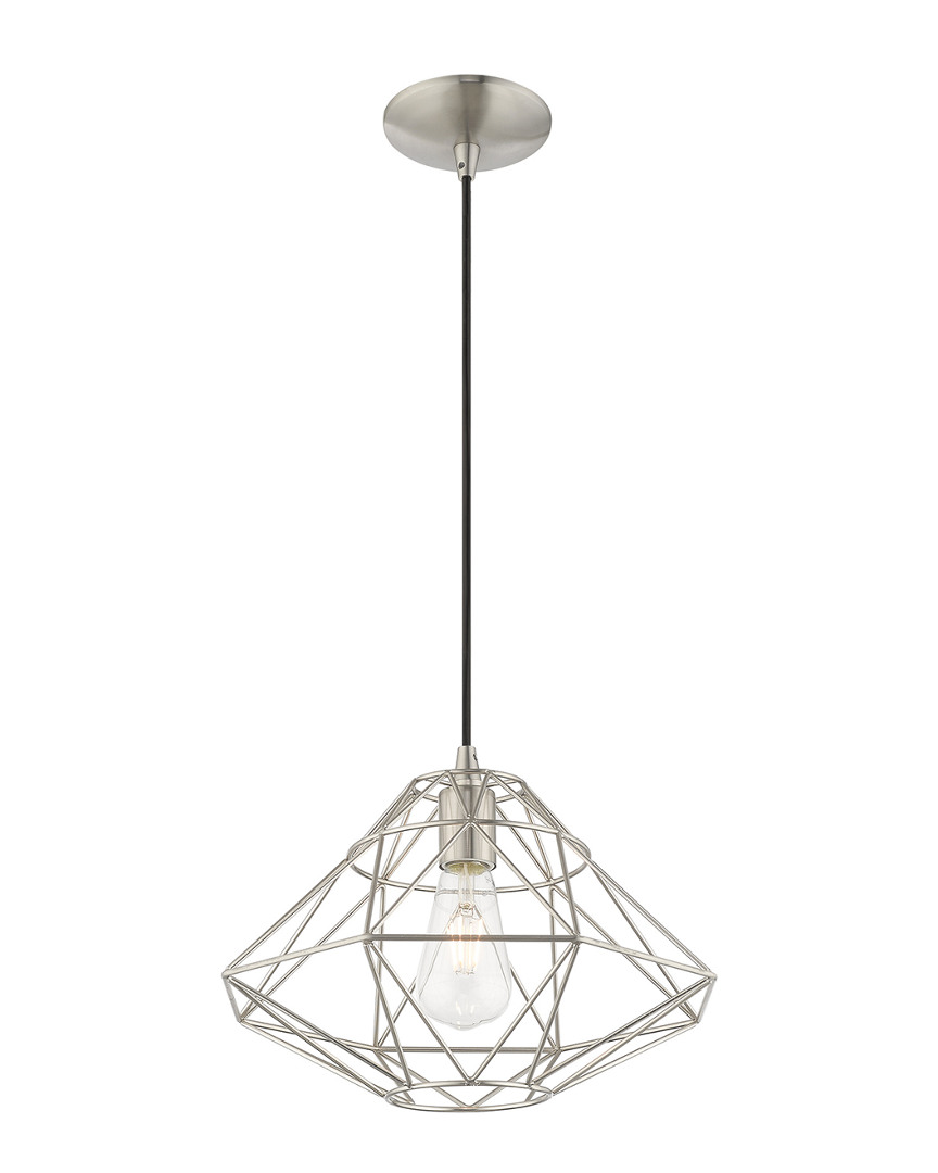 Livex Lighting Livex Geometric Shade 1 Lt Brushed Nickel Mini Pendant
